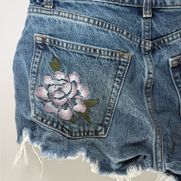 Reformation Denim Shorts with Floral Embroidery - Picture 9 of 11